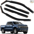 in Channel Window Rain Guards for 2019-2025 Chevy Silverado/GMC Sierra 1500 Crew Cab, Durable Window Vent Visors Shades Wind Deflectors, Exterior Car Accessories, 2020 2021 2022 2023 2024, 4PCS