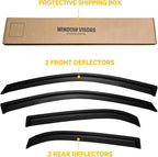 Window Visor for 2010-2017 Chevy Equinox, Out-Channel Rain Guards Shields Vent Deflector Shade Wind Dark Smoke Ventshade Ventvisor for 10-17 Equinox, Tape-On Outside-Mount, 4PCS