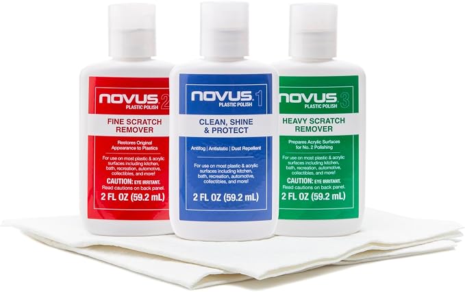 PK1-2 | Plastic Clean & Shine #1, Fine Scratch Remover #2, Heavy Scratch Remover #3 and Polish Mates Pack | 2 Ounce Bottles