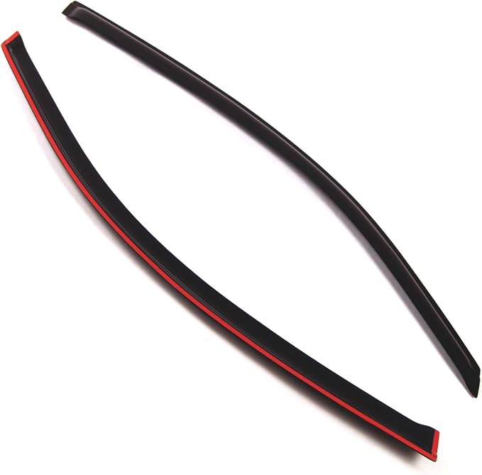 WD2-175 Dark Smoke 2 Pcs Set Window Visor (Outside Mount) Deflector Rain Guard Compatible with 2008-2011 Ford Focus Coupe