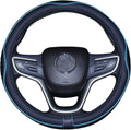 Large Size Steering Wheel Cover Anti-Slip,Safety,Soft,Breathable,Durable,Full Surround,Comfortable Grip Microfiber Leather (15.5-16 inch, Black Blue)