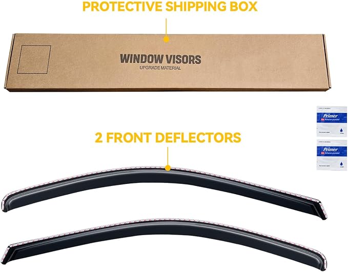 in-Channel Rain Guards for 2019-2026 Chevy Silverado & GMC Sierra 1500 Regular/Standard Cab, Window Visor Shields Vent Deflector Shade Wind Dark Smoke for 2020-2026 Silverado/Sierra 2500HD 3500HD