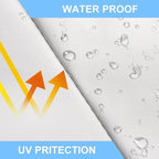 RV Windshield Cover Compatible with Class C Ford 1997-2026, UV Block Offer Complete Privacy with Light Preserves Interior (White Color with Mirror Cutouts)