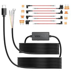 11.5ft USB-C Hardwire Kit (12V–24V to 5V) with Acc Functionality, Low Voltage Protection, Compatible with All USB-C Dashcams