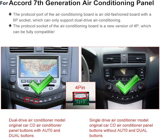 4Core 2G+64G Android 15 Car Stereo for Honda Accord 2003-2007, 5G-WiFi Car Radio Wireless Carplay Android Auto 10.1'' Touchscreen GPS Mirror Link Bluetooth FM/RDS SWC Backup Camera Microphone