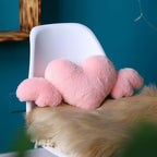 2 Pcs Plush Heart Shaped Pillow with Angel Wings Car Headrest Soft Comfortable Seat Pillow for Driving Travelling Room Office Car Decor, 19.7 x 8.3 Inch(Pink)