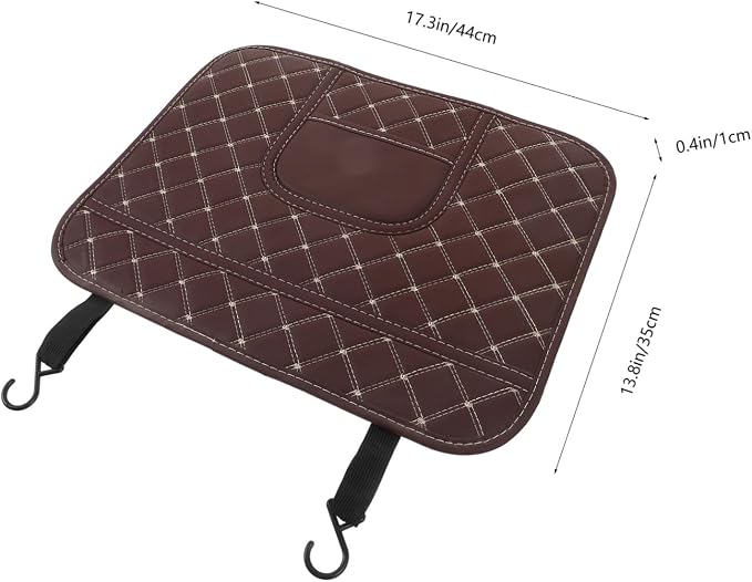Car Seat Kick Pad Back Seat Protector for Anti-kick Mat Upholstery Shield for Car Interiors and Home Use Easy-Clean Brown