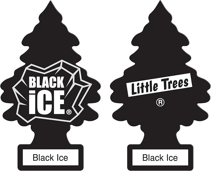 Car Air Freshener | Hanging Paper Tree for Home or Car | Black Ice | 3 Pack