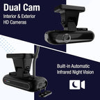4G Dual Vision Dashcam GPS Tracker with OBD II Power - Dual HD Cameras, Real-Time GPS Tracker for Vehicles, Cloud Storage - Interior & Road Recording - Easy Plug-and-Play Installation