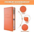 1Pack Car Registration and Insurance Holder,Car Document Holder for Cards License with Magnetic Shut,Vehicle Glove Box Car Organizer for Documents, Cards, License(Orange)