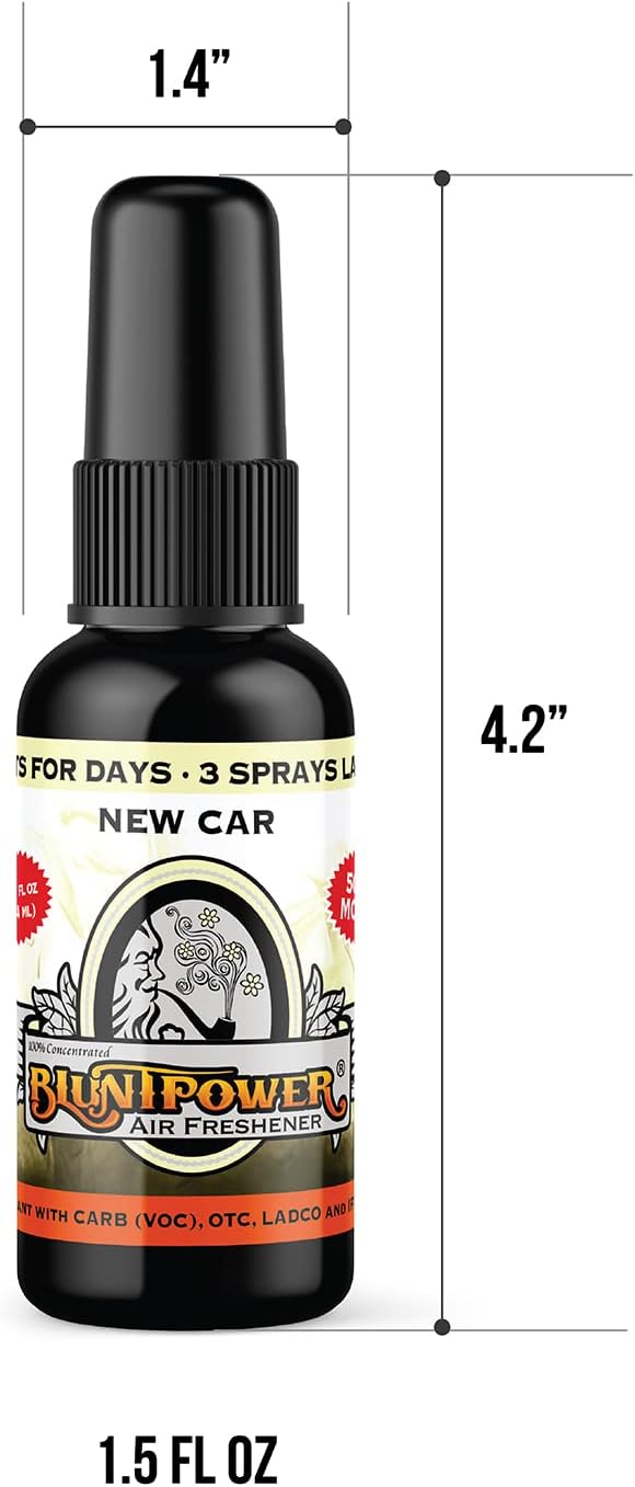 Air Freshener Spray, Oil Based Concentrated Air Freshener and Oil Diffuser, Air Freshener Spray for Car, Room, Bathroom, Odor Eliminator and Room Deodorizer, New Car, 1.5 oz