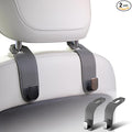 Car Headrest Hook, 2 Pack Leather Car Seat Hooks for Purses and Bags, Car Organization Accessories (Grey)