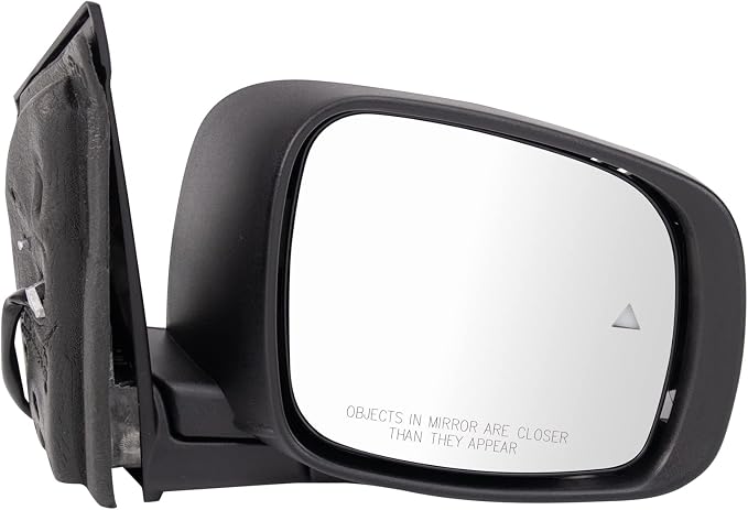 Passenger Side Power Heated Mirror Smooth Black Paint to Match Compatible with 2009-2016 Dodge Grand Caravan Chrysler Town & Country CH1321478