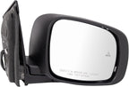 Passenger Side Power Heated Mirror Smooth Black Paint to Match Compatible with 2009-2016 Dodge Grand Caravan Chrysler Town & Country CH1321478
