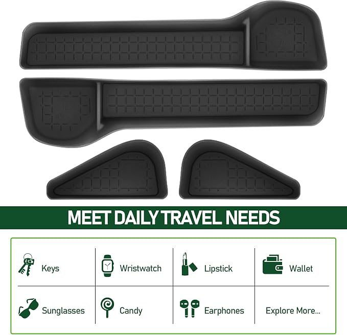 Door Side Storage Tray Compatible with Toyota RAV4/Wildlander 2026 Accessories,4PCS TPE Door Side Insert Tray Set for RAV4,Front & Rear Interior Car Organizer