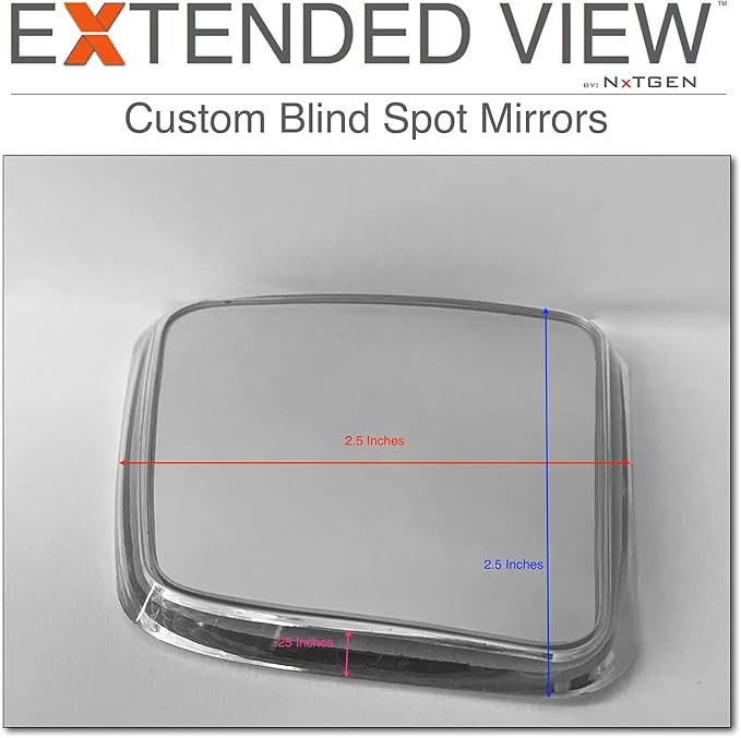 NXTGEN Custom Blind Spot Mirrors - Compatible With 2015-2020 Ford F150 13th Generation Factory Mirrors With BLIS | Extended View