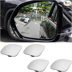 4PCS Car Blind Spot Mirror, Universal Fit | Wide Angle Clear HD Glass Convex Side Rear View Mirror to Reduce Blindspot, Auto Exterior Rear View Accessories