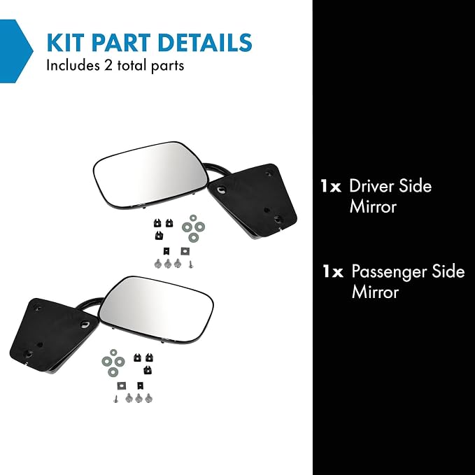 Driver and Passenger Side Mirror Assembly Set Manual Paint to Match Compatible with 73–86 Chevrolet C10 K10 Pickup 73–86 Chevrolet Suburban C10 K10 73–91 GMC Jimmy