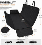 Dog Car Seat Cover for Back Seat - 100% Waterproof Hammock with Side Flaps, Non-Slip Pet Seat Protector, Scratch Resistant Heavy Duty Oxford Fabric, Fits Cars, Trucks & SUVs