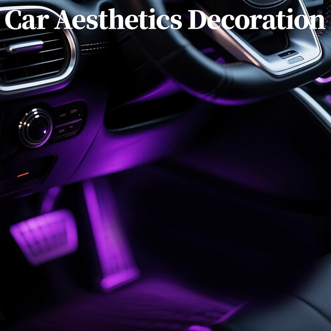 RGB Car Strobe Safety Lights with Remote,Interior LED Light for Car Accessories Women Men Husband Birthday Gift APP Control with USB Port Music Sync Color Change for Truck Decor 12V Dashboard