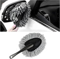 Car Dash Duster Brush, Super Soft Microfiber Multi-Functional Car Cleaning Brush, Scratch Free Dash Dusting Tool with a Anti-Skid Handle for Vehicle Home Kitchen Cleaning (Gray)