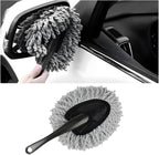 Car Dash Duster Brush, Super Soft Microfiber Multi-Functional Car Cleaning Brush, Scratch Free Dash Dusting Tool with a Anti-Skid Handle for Vehicle Home Kitchen Cleaning (Gray)