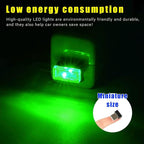 4 PCS USB LED Car Interior Atmosphere Lamp, Plug-in USB Decor Night Light, Portable Auto Ambient Lighting Kit, Universal Vehicle Interior Accessories for Most Cars (Green)