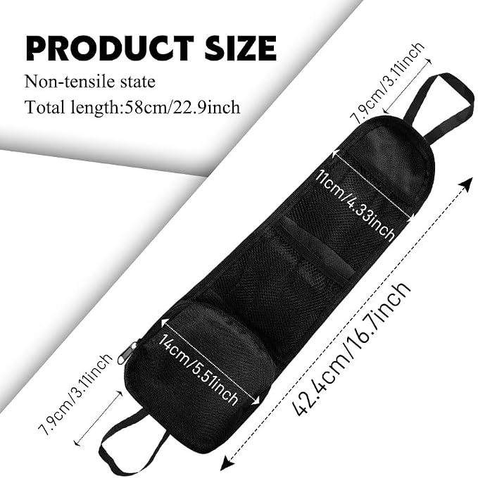 Car Seat Side Storage Pocket, Car Multifunctional Seat Organizer Hanging Bag, Auto Mobile Phone Wallet Sunglasses Mesh Net Pocket, Auto Accessories for Cars SUVs Trucks (Black-1, 1PCS)