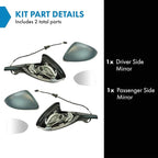 2 Piece Driver and Passenger Side Mirror Assembly Set Electric Adjustment Heated No Memory Gray Compatible with 2015-2018 Volkswagen GTI Golf Golf R 2016-2019 SportWagen VW1320154 VW1321154