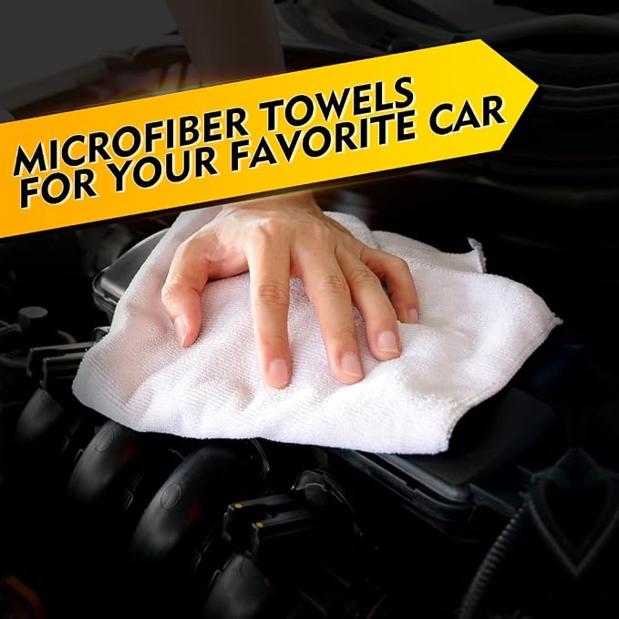 White Microfiber Cleaning Cloth 150 Pack, 12.5 x 12.5 inch Microfiber Towels for Car Washing Cleaning Rags for Car, Kitchen, and Window