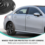 16.4ft (5m) Car Door Edge Guards, Car Door Protector, No-Glue Required Rubber Seal U Shape Automotive Door Entry Guard, Auto Door Edge Molding Protection for Most Vehicles (Black, 16.4Ft)