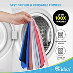 AIDEA Microfiber Cleaning Cloth 330 Sheets 6 Roll, Microfiber Towels for Cars, Shop Rags Washable, Cleaning Rags Reusable Paper Towels for Automotive, House, Cleaning Supplies 11×9" Dark Blue