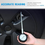 Tire Pressure Gauge 160PSI Heavy Duty Stainless Steel Dual Head Air Pressure Chucks ANSI B40.1 Certified Large 2" Dial Wheel Checker for Truck Semi Truck ATV Motorhome Cars & RV Accessories