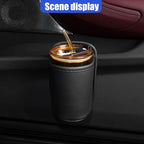 Leather Car Cup Holder, Hanging Automotive Back Seat Bottle Holders, Scratch-Resistant Vehicle Door Drink Holder, Clip-On Auto Organizer Accessories for Soda Cans, Coffee (Black/2PCS)