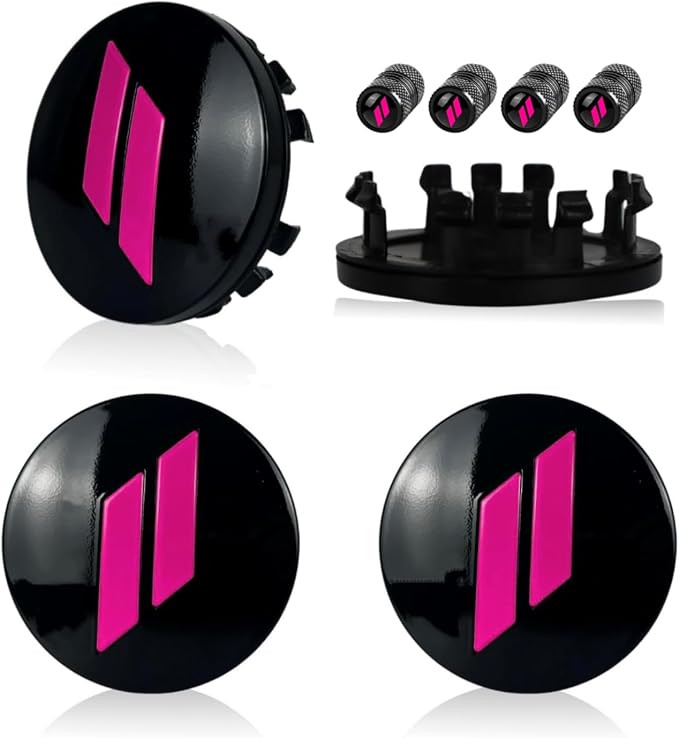 4pcs Wheel Center Cap 63mm/2.5 inches Slash Covers Hub Cap Compatible with Dodge Charger Challenger Durango Hornet Dart R/T SRT Magnum Nitro Journey Caliber Avenger and Ram (Pink)