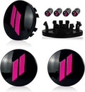 4pcs Wheel Center Cap 63mm/2.5 inches Slash Covers Hub Cap Compatible with Dodge Charger Challenger Durango Hornet Dart R/T SRT Magnum Nitro Journey Caliber Avenger and Ram (Pink)
