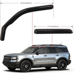 in Channel Rain Guards for Ford Bronco Sport 2021 2022 2023 2024 2025 Side Window Deflectors Vent Visors, Smoke Tint, Car Window Shade for Rain/Snow, Reduce Wind Noise, Car Wash Safe, 4PCS