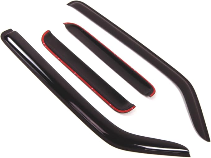 Outside Mount Window Vent Visors Rain Guards Compatible with Honda Element 2003-2011 | Side Window Wind Deflectors Rain Shields | Black Tinted, 4 Pcs Set, BGWV-232