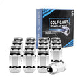 Golf Cart Wheel Lug Nuts Chrome Standard 1/2"-20 for EZGO & Club Car (16 Pack)