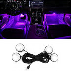 Car Interior LED Lights, Automotive Ambient Neon Light Kit with USB Port, Car Accessories, Gifts for Men and Women, 4 in 1 Decoration Lights for Car, Garden, Home, Party（Pink）