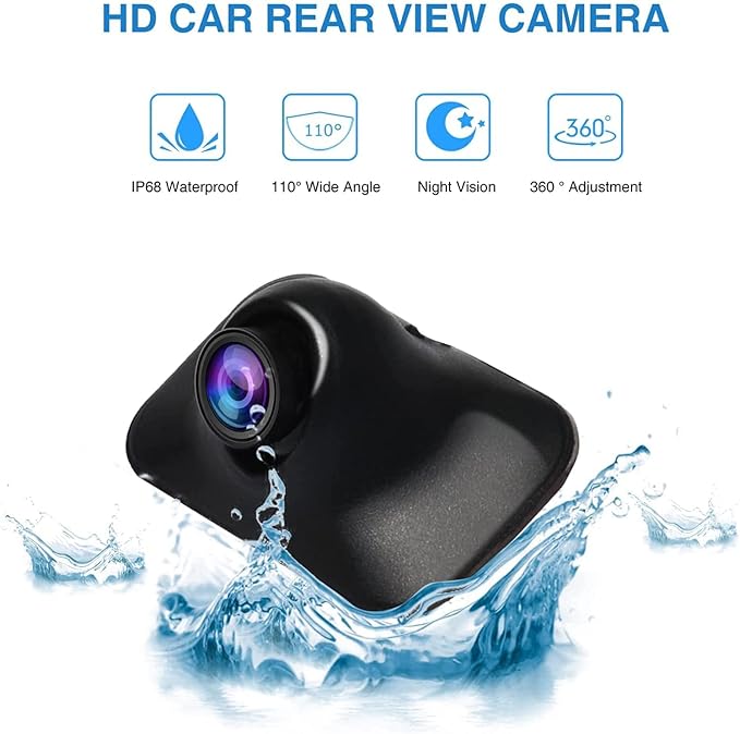 Mini Car Side View Camera/Rear View Camera/Front View Camera | 3-In-1 Car Camera, Rotatable Lens, Paste-On Installation, Flip Image,Mini Size