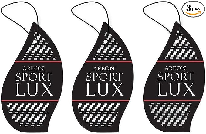 Sport Lux SILVER - Hanging Cardboard Air Freshener for Car, Home & Office - Premium Cologne Perfume with Natural Fragrances - Long Lasting, Fresh, Luxurious Scent - Stylish Design - Pack of 3