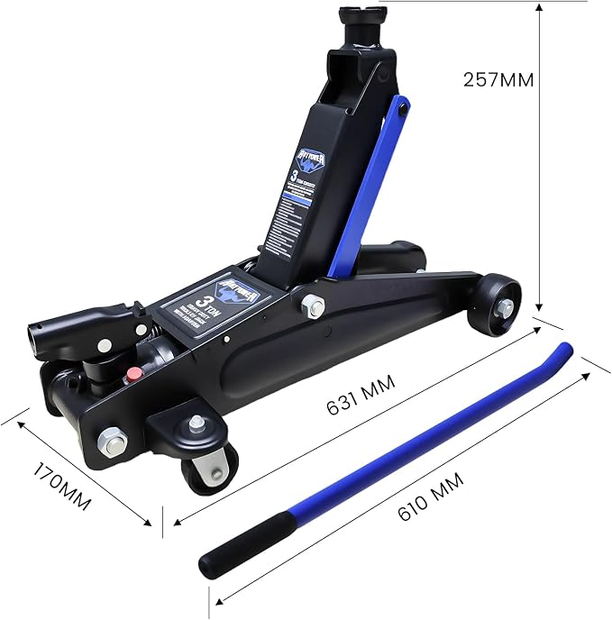 ANTPOWER 3 Ton (6,600 lbs) Floor Jack, Low Type, Suitable for Sports Multi-Purpose Vehicles with Wheels for Secure Lifting,Fast Lift Floor Jack,Providing Stable Support for Various Cars (3 Ton)