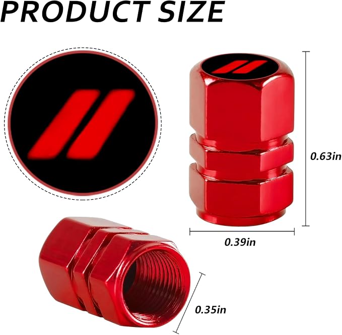 4Pack Sports Tire Valve Caps Universal Tire Air Cap Valves Stem Covers | Aluminum Alloy Rust-Proof Corrosion Resistant Leak-Proof Valve Stem Caps,for Auto SUV Truck Bicycle,Sports Gifts for Drivers
