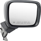 Right Passenger Side Mirror Compatible with Jeep Renegade 2015-2025 Temperature Sensor Heated Manual Folding Power Glass Paintable Black (5+2 Pins)