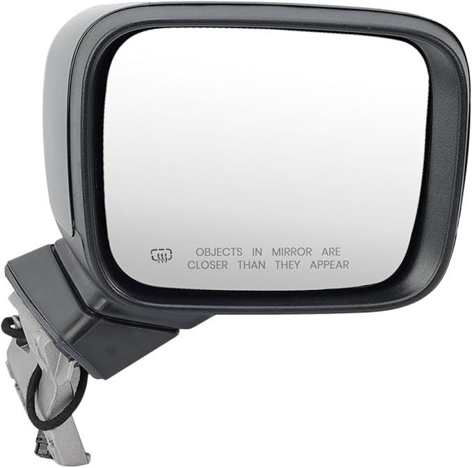 Right Passenger Side Mirror Compatible with Jeep Renegade 2015-2025 Temperature Sensor Heated Manual Folding Power Glass Paintable Black (5+2 Pins)