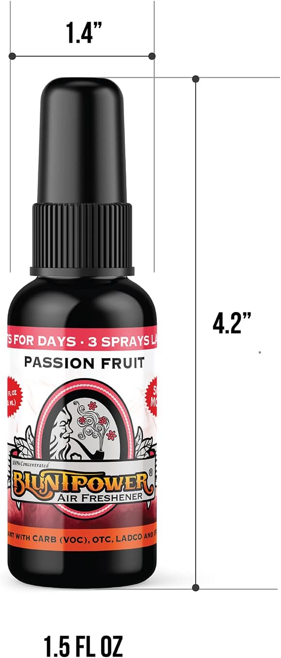 Concentrated Air Freshener - Passion Fruit (1 Pack) for Room and Car - Oil-Based Diffuser Spray Bottle - Long-Lasting Bathroom, Car Freshener & Odor Eliminator