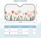 Windshield Sun Shade Tulip Flower Field Car Front Window Sunshade Cover for Truck SUV Blocks UV Rays Automotive Visor Interior Protector 55 x 30 inch