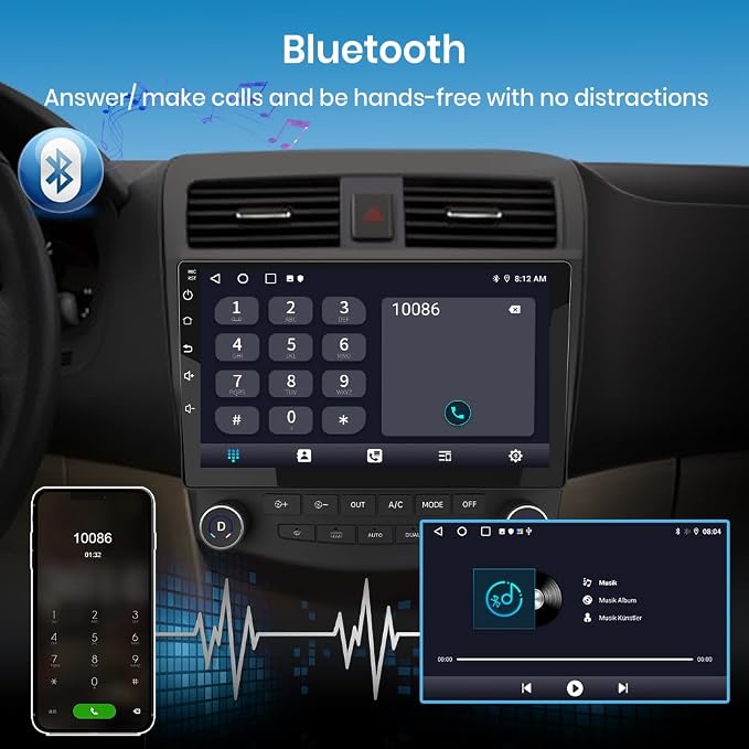 8Core 64GB Car Radio Stereo Android 13 for Honda Accord 7th 2003 2004 2005 2006 2007 with GPS FM CarPlay Android Auto