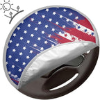American Flag Car Steering Wheel Cover Non Slip Steering Wheel Sunshade Heat-Resist Aluminum Foil Steering Wheel Cover for Car SUV Truck Van Sedan